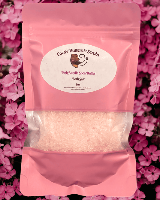 Pink Vanilla Shea Butter Bath Salt 8oz