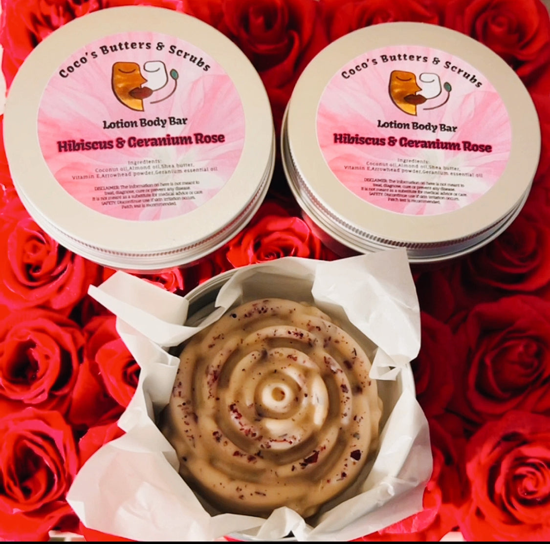 Hibiscus & Geranium Rose Lotion Body Bar